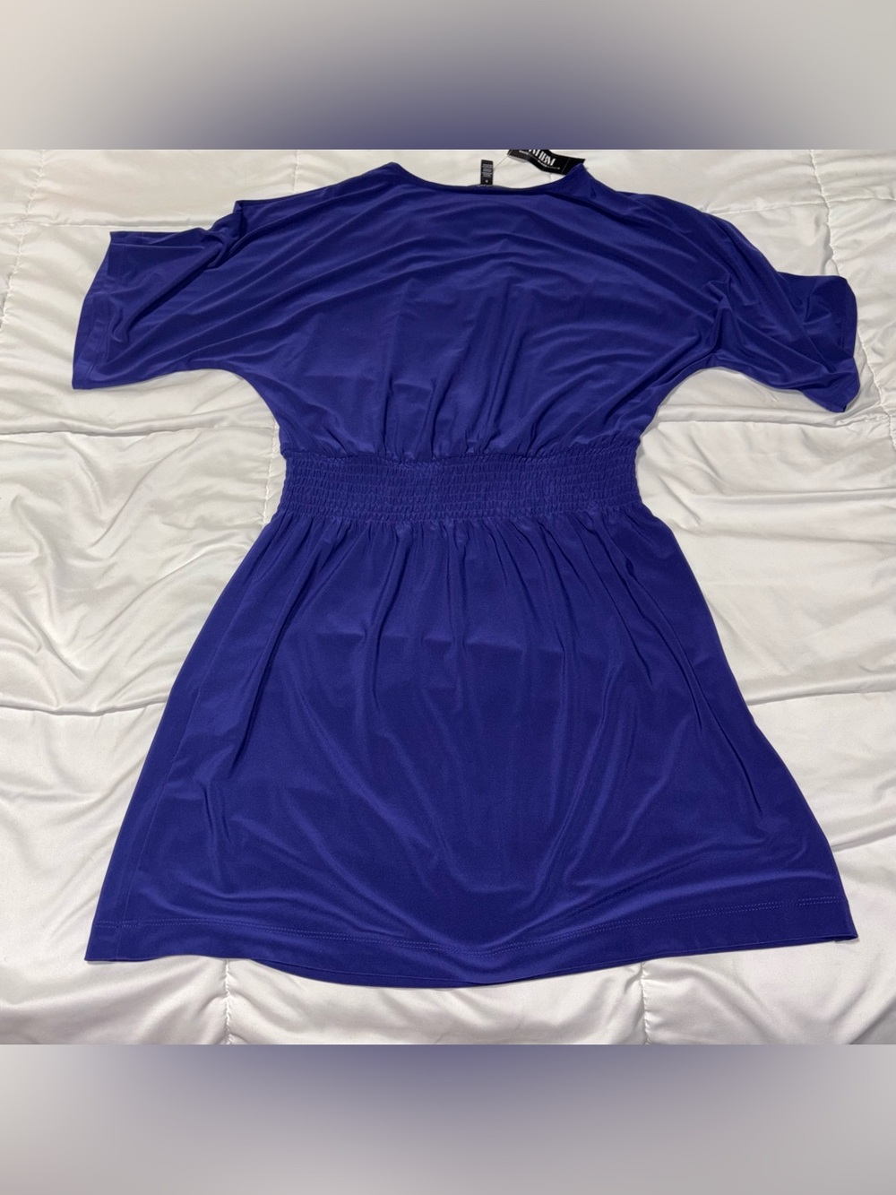NWT WHBM Kimono Sleeve Smocked Waist Dress in Midnight Indigo - Size Small - Picture 9 of 9